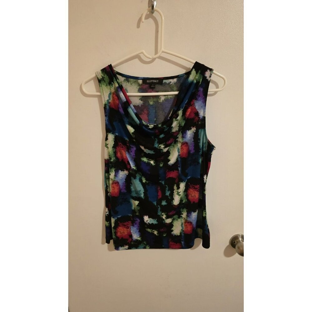 Ellen Tracy Womens Medium Sleeveless Stretch Top Blouse Cocktail Base Layer